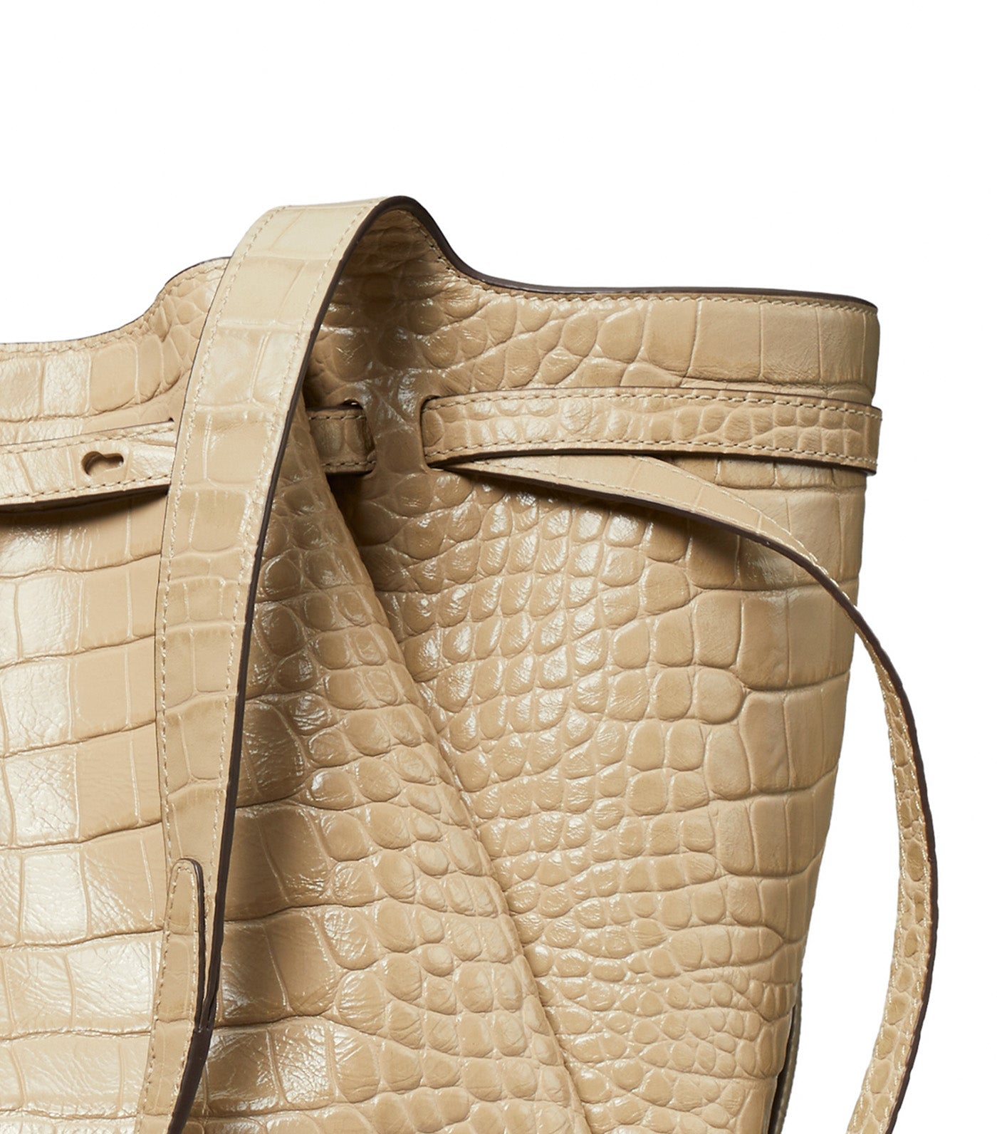 Romy Embossed Croc Tote Ginger Leaf