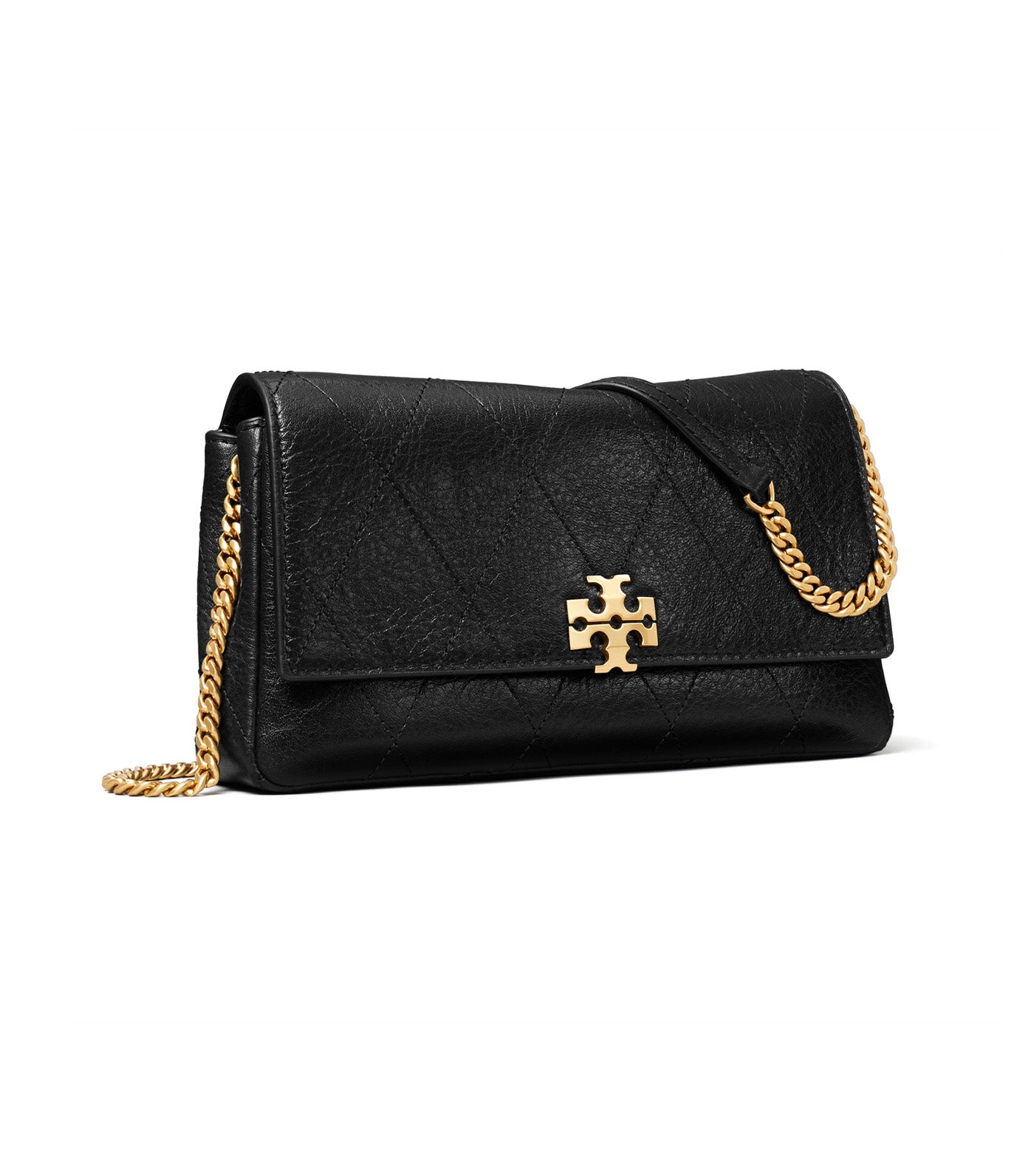 Charlie Quilted Chain Wallet Black