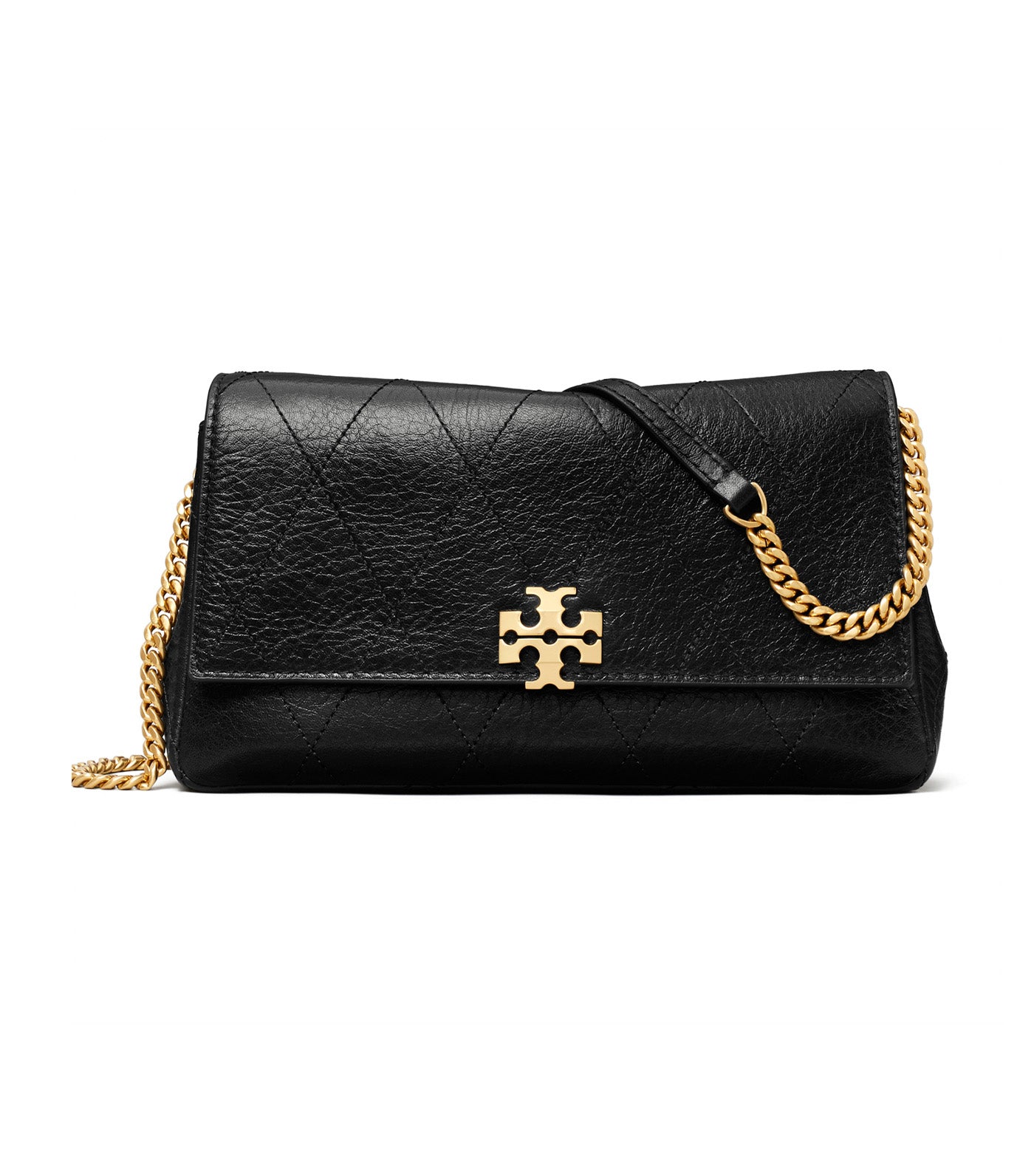 Charlie Quilted Chain Wallet Black