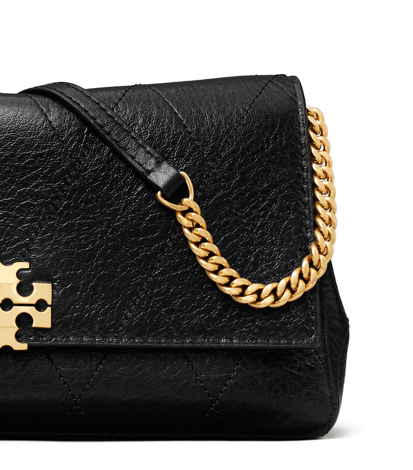 Charlie Quilted Chain Wallet Black