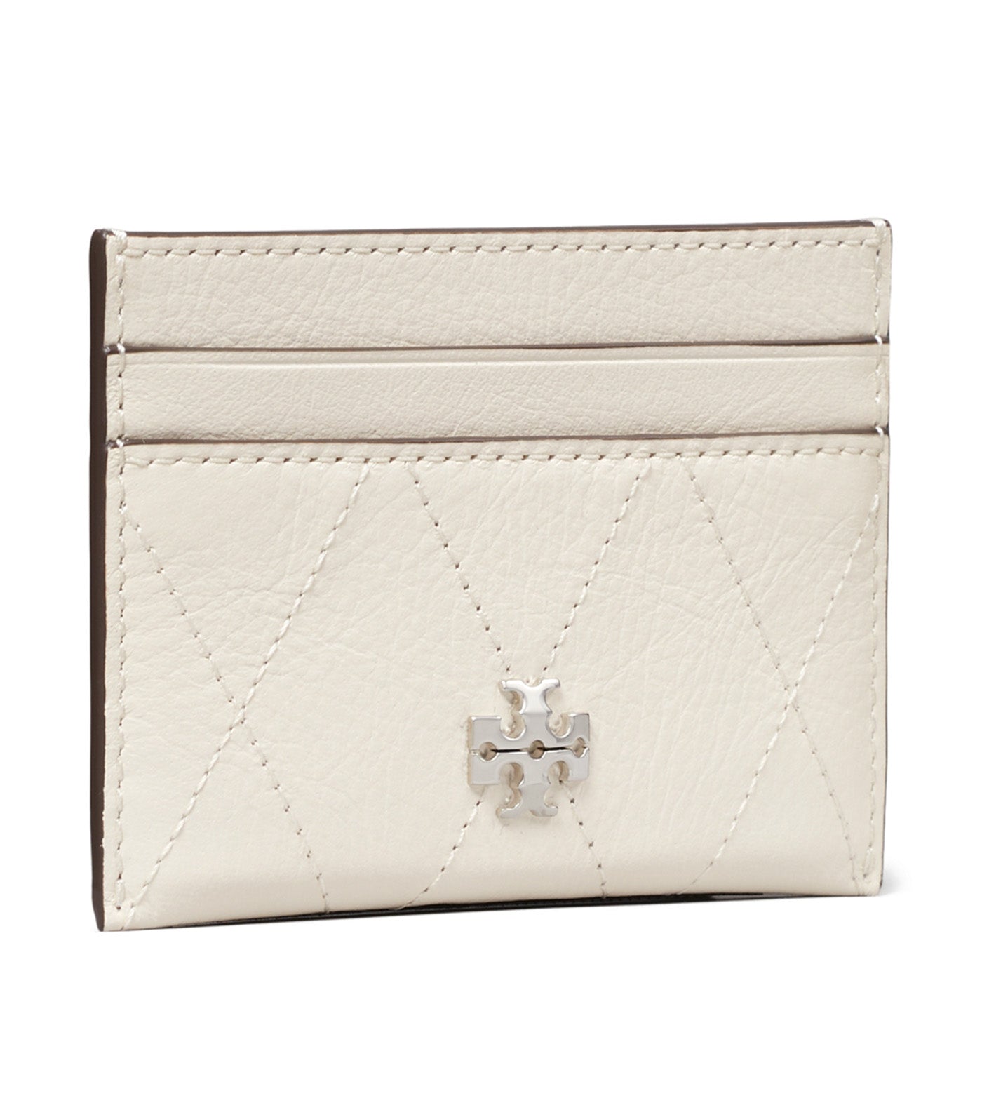 Charlie Quilted Card Case Light Cream