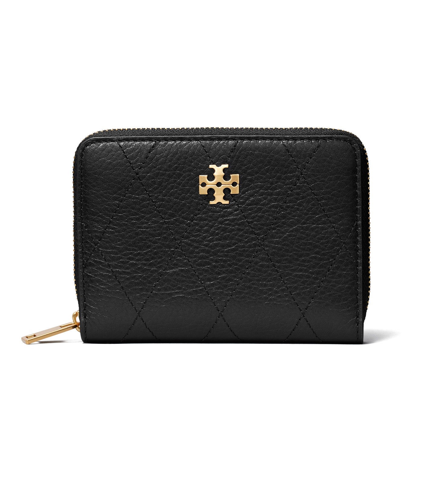 Small Charlie Quilted Zip-Around Wallet Black