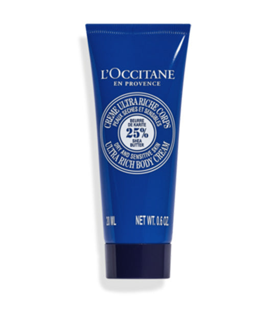 Complimentary L'Occitane Pouch, Reusable Face Wipes and a Shea Ultra Rich Body Cream 20ml