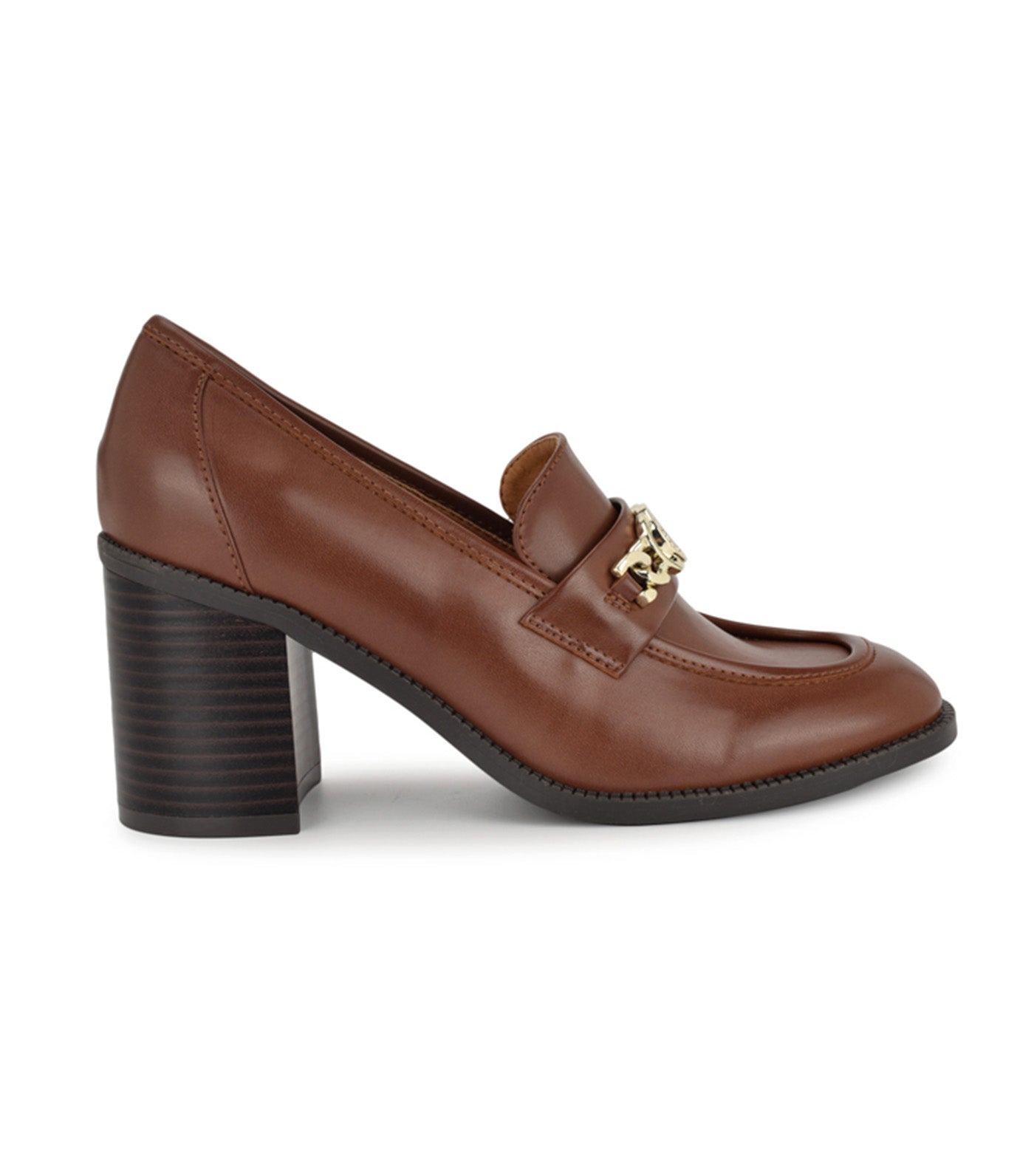 Nine West Kelty Heeled Loafer Medium Brown