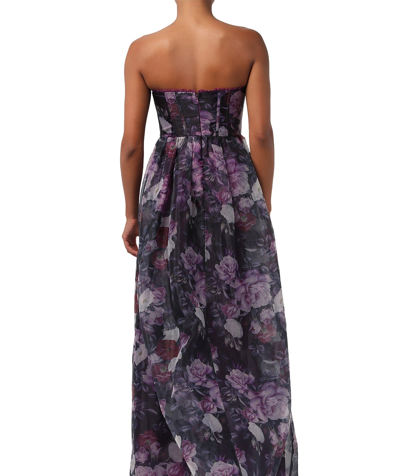 Lulus Remi Corset Maxi Dress Plum Floral