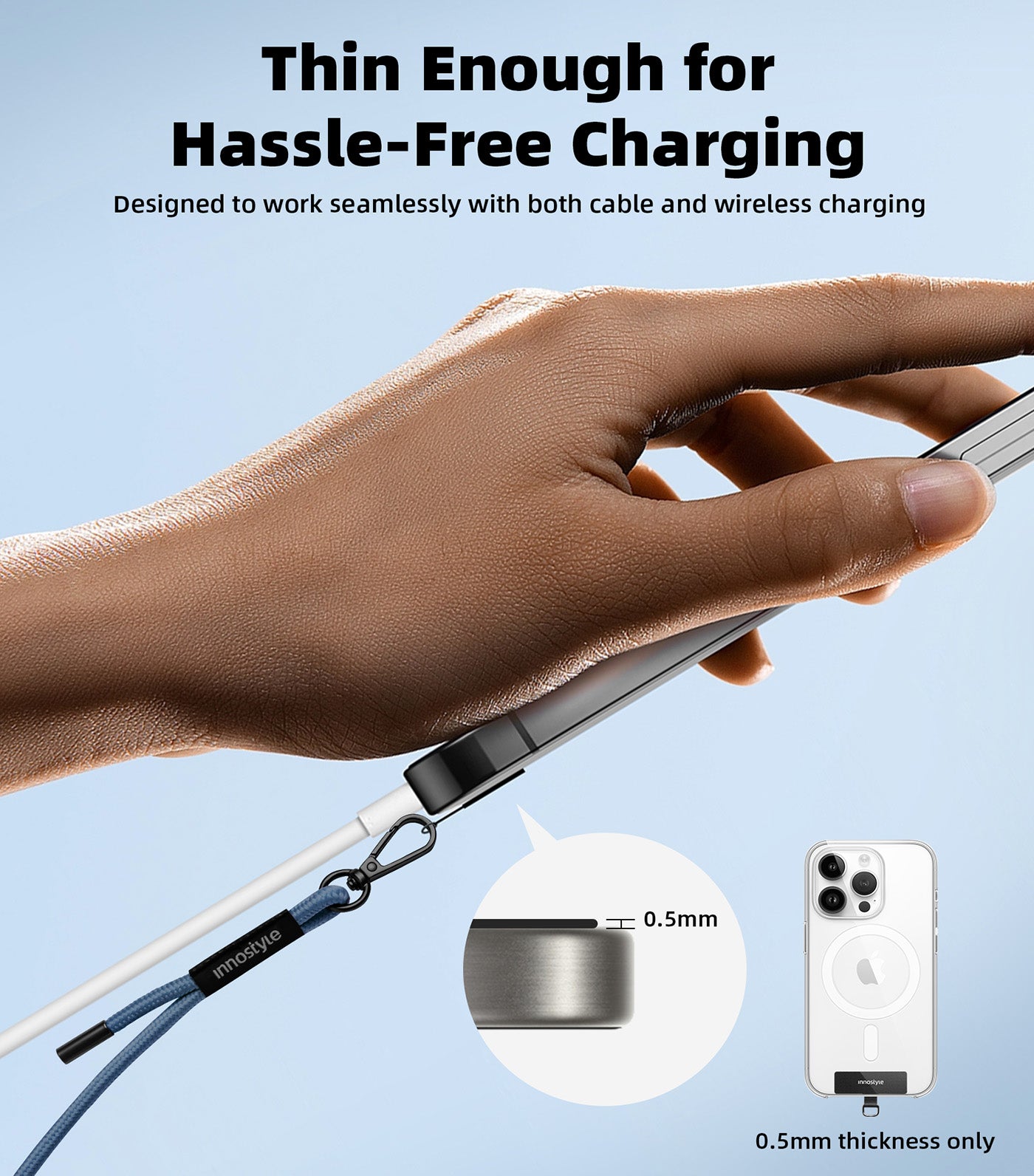 Phone Lanyard 6mm Blue