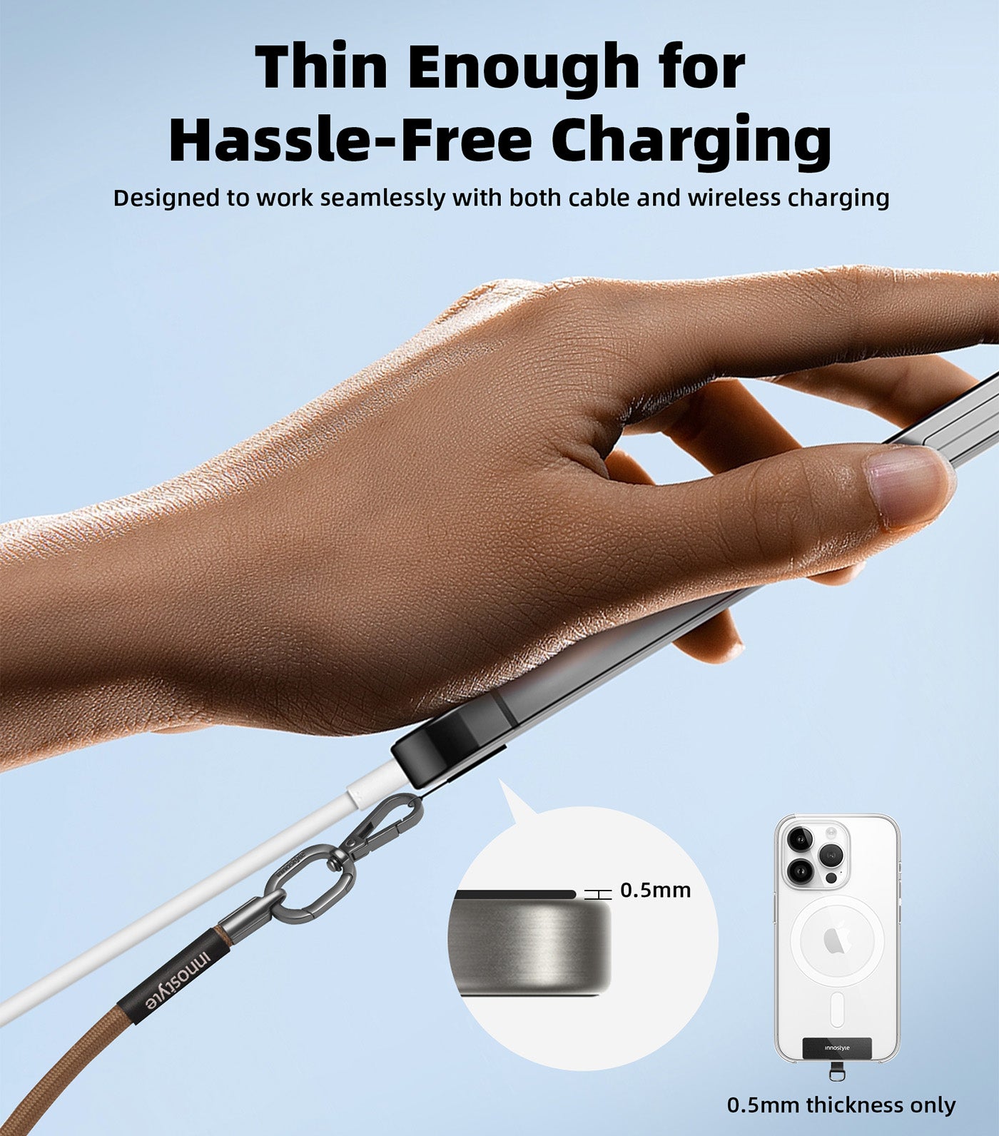 Phone Lanyard 8mm Brown