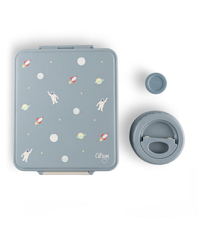 Grand Lunchbox with Four Compartments and One Food Jar - Spaceship