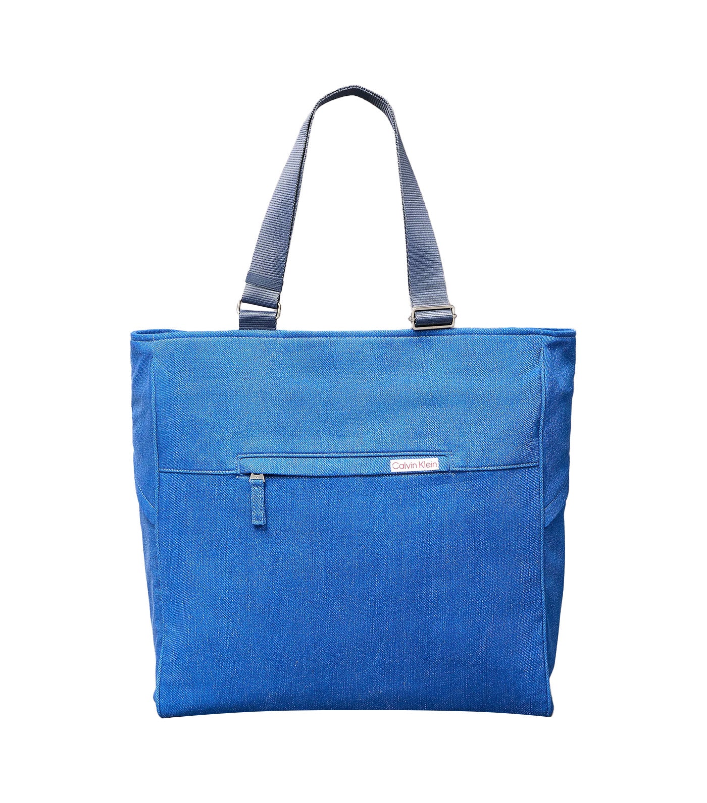 Sleek Denim Pocket Tote True Blue