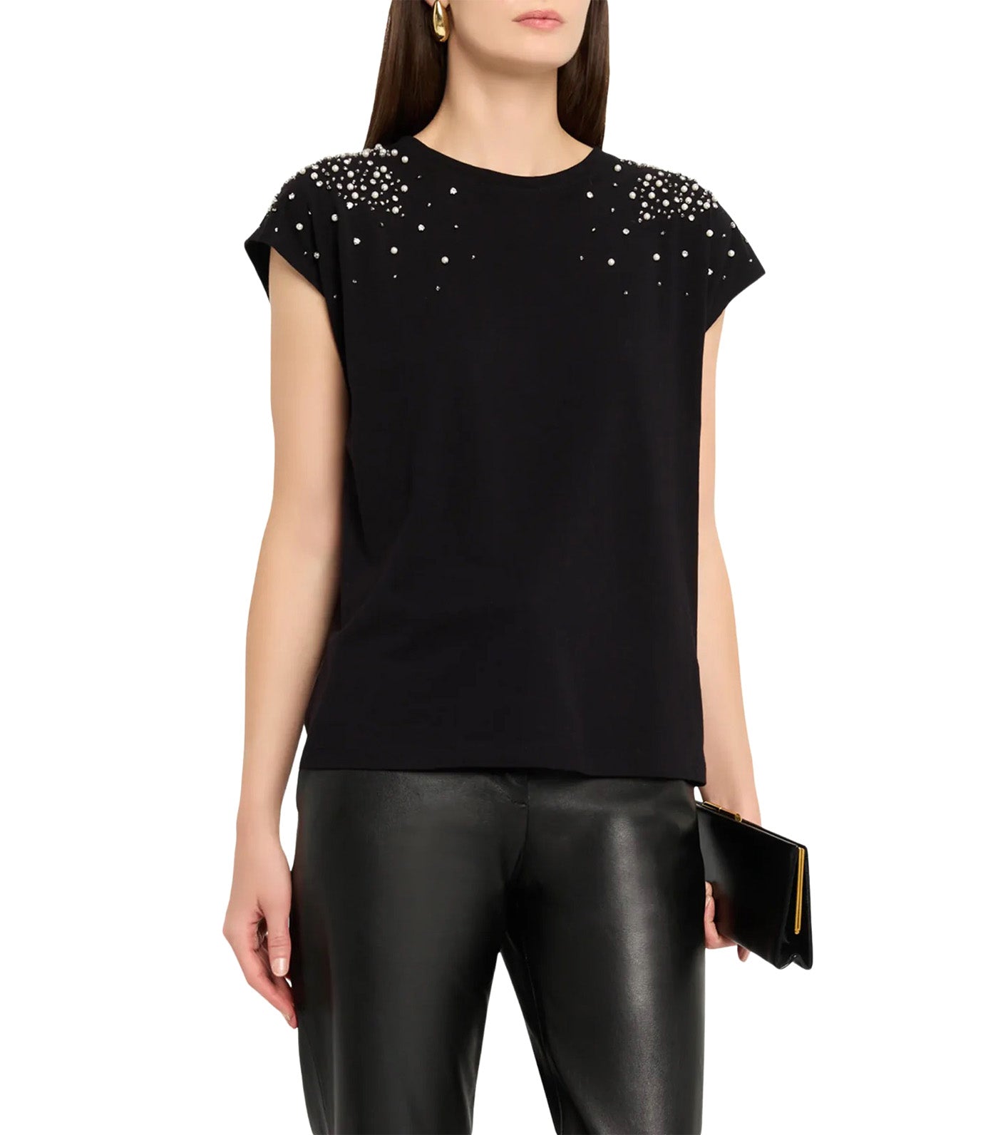 Amelia Embellished Top Black