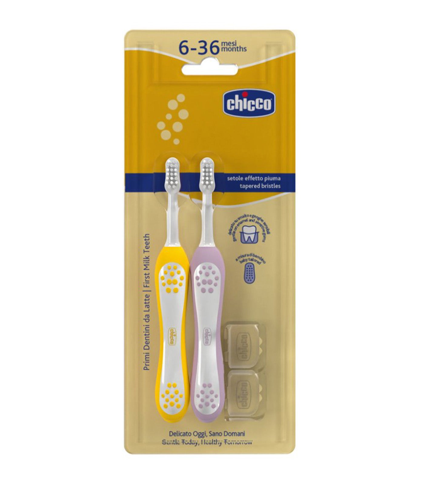 Bipack Toothbrush Lilac & Mustard 6-36 Months