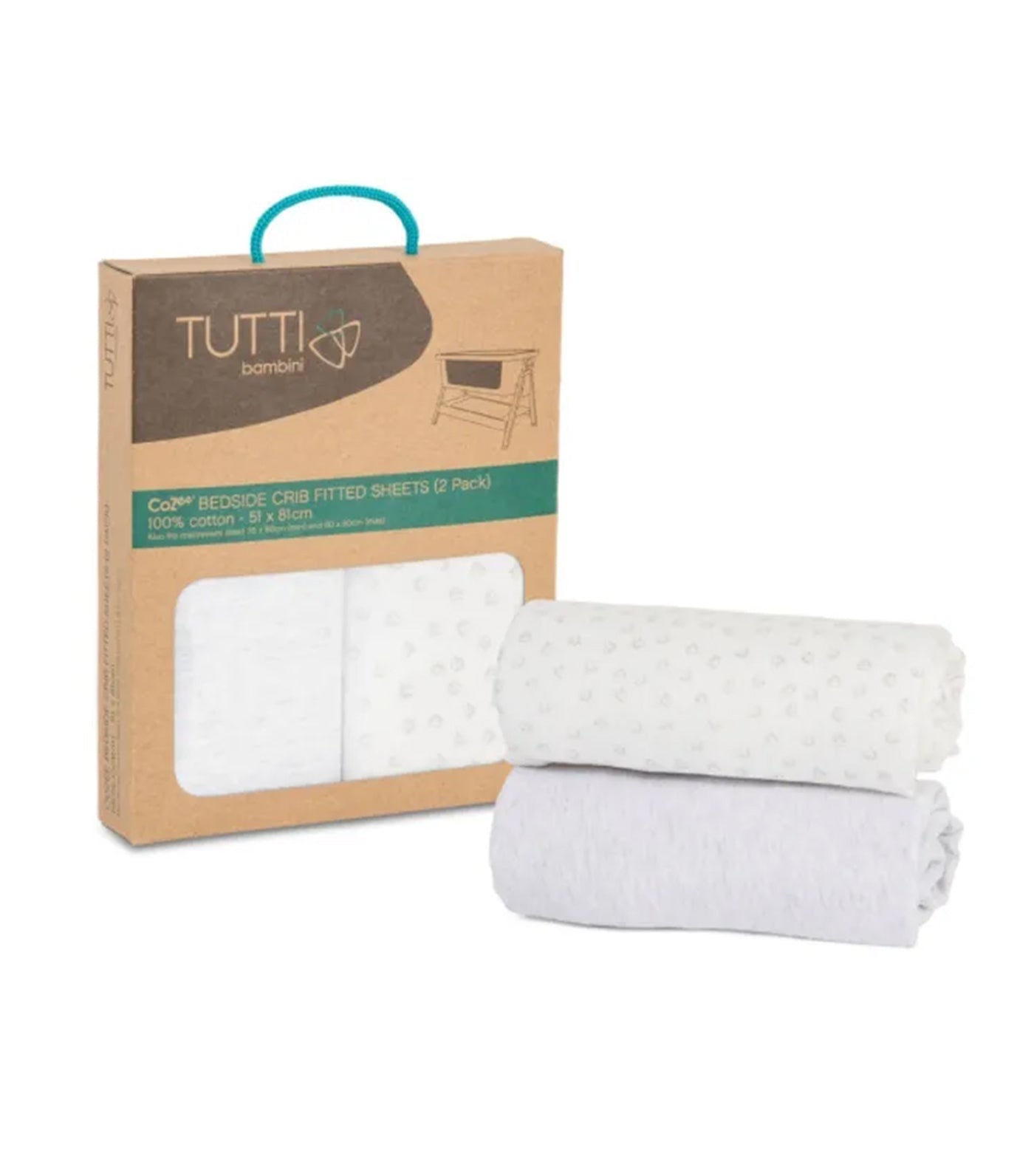 CoZee 2-Pack Fitted Sheets Gray/Clouds