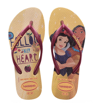 Kids Disney Princess Slim Flip Flops - Golden