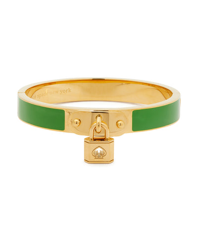 Lock And Spade Charm Bangle Green/Gold