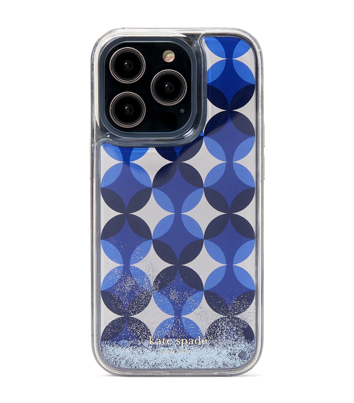 Patio Tile Liquid Glitter iPhone 14 Pro Case Blue Multicolor