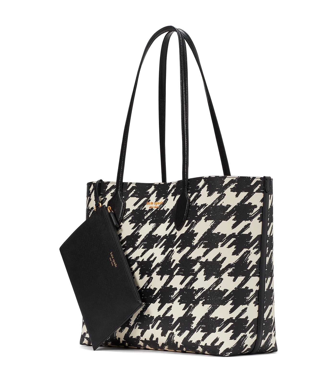 Bleecker Painterly Houndstooth Large Tote Black Multi