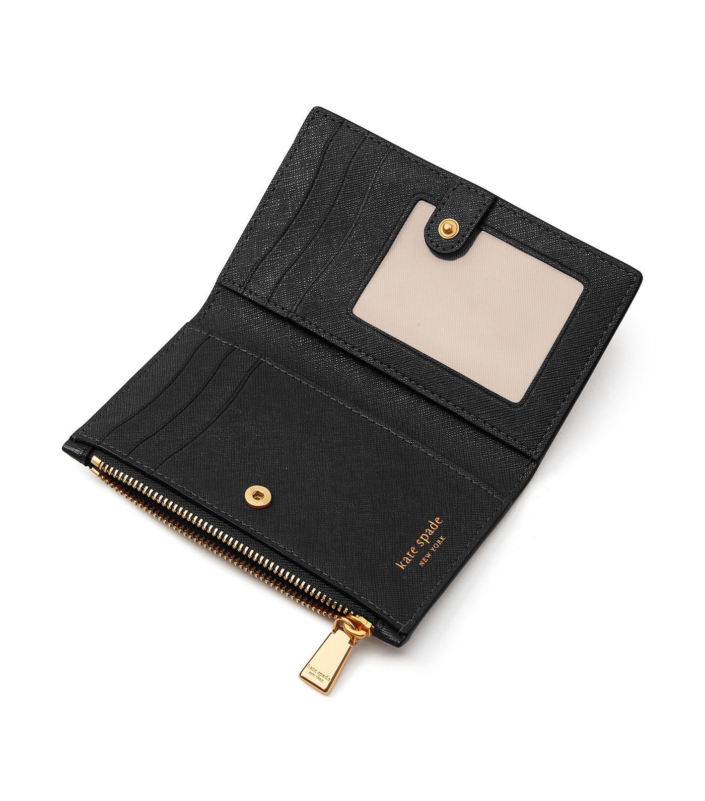 Morgan Bow Embellished Small Slim Bifold Wallet Black
