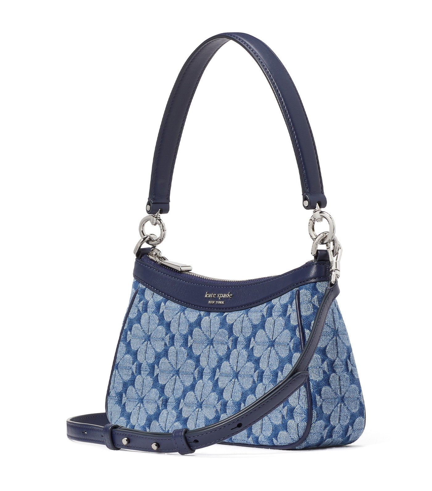 Spade Flower Jacquard Denim Convertible Shoulder Bag