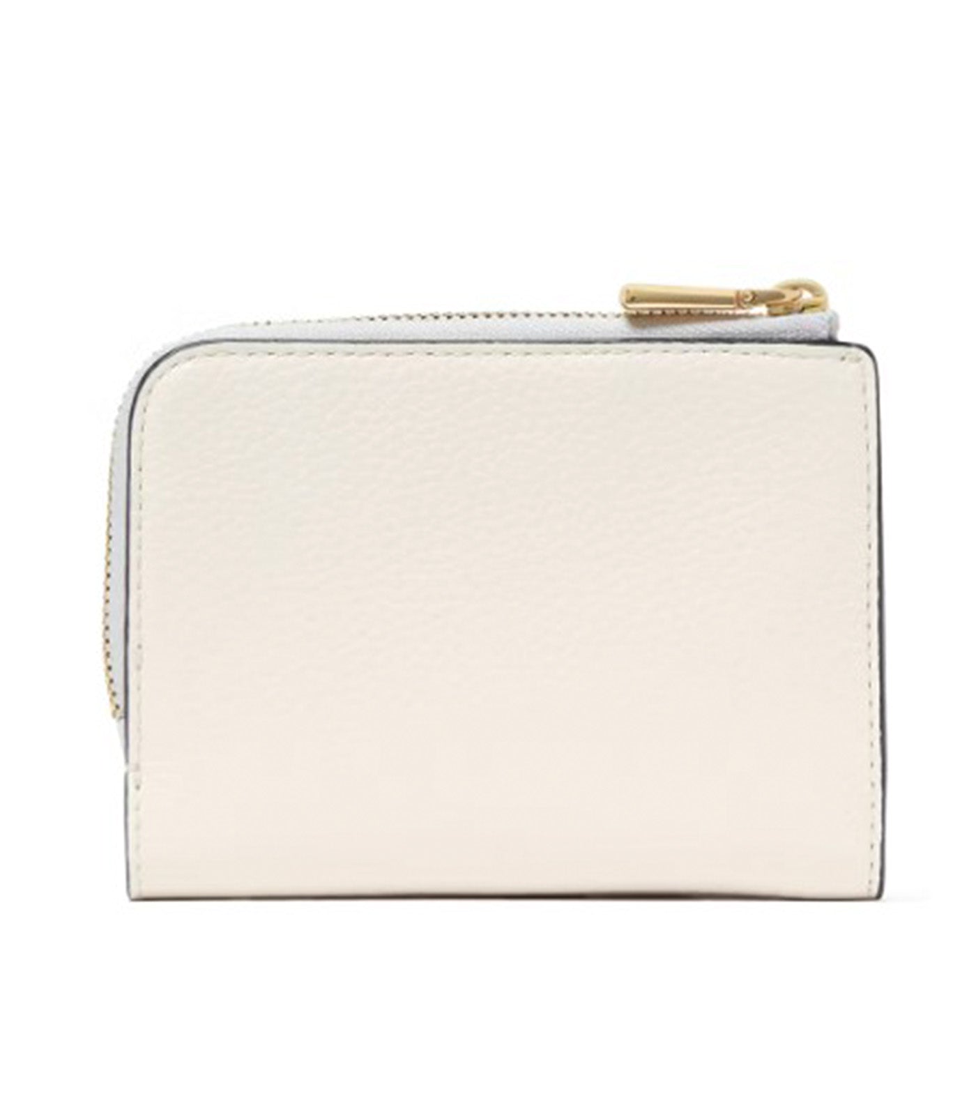 Ava Colorblocked Pebbled Leather Zip Bifold Wallet Stone Path