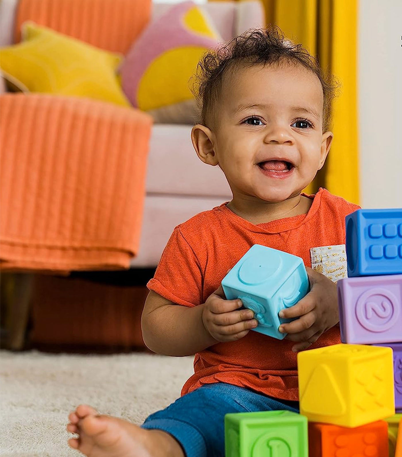 Bright Starts Nine-Pack KaleidoCubes Stack & Squeeze Blocks