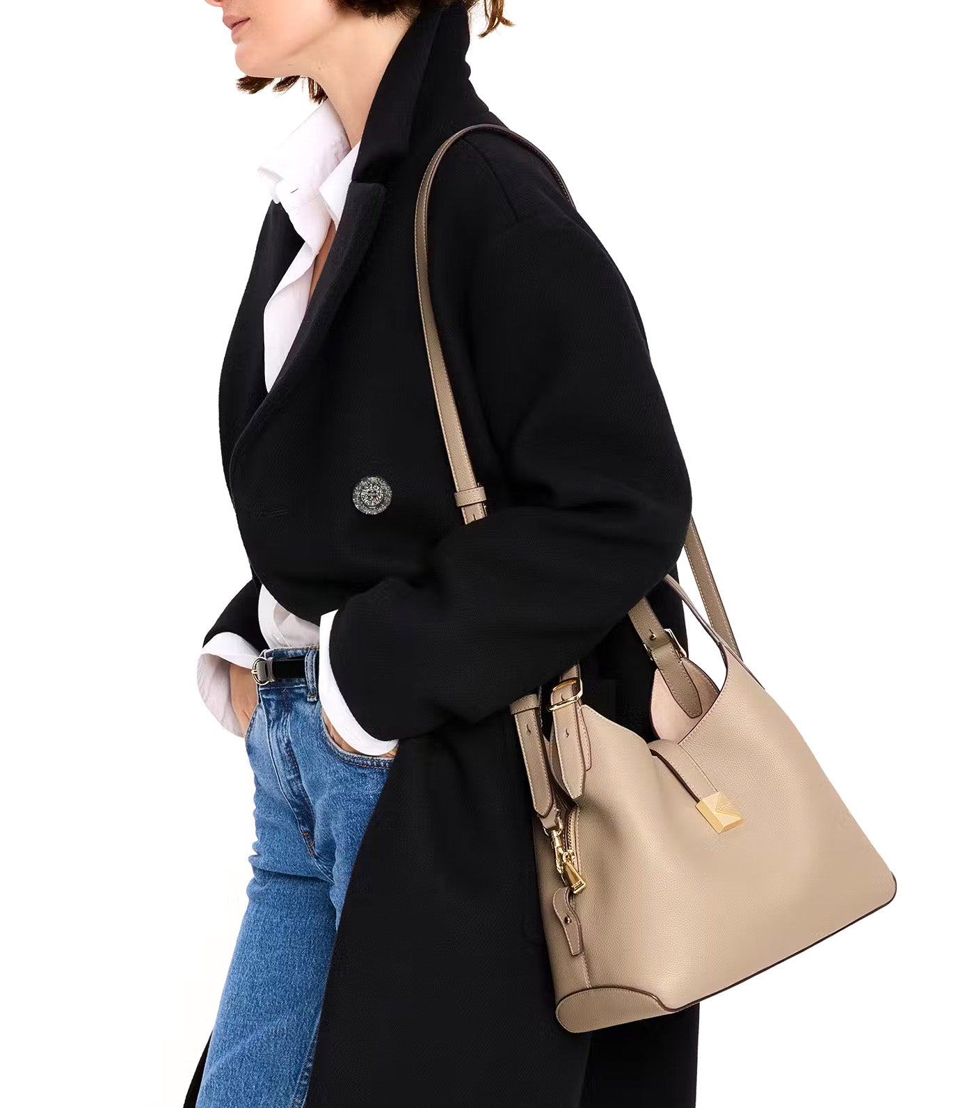 Kate Spade New York Deco Medium Crossbody Tote Timeless Taupe
