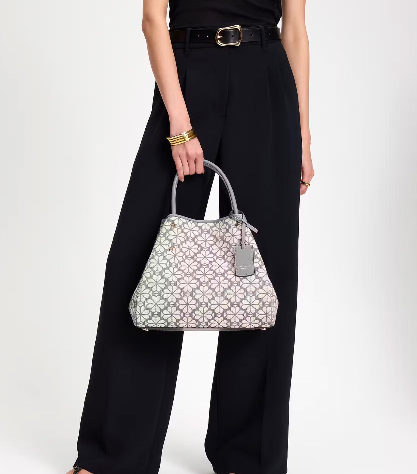 Kate Spade New York Spade Flower Jacquard Medium Everything Tote Gray Multi