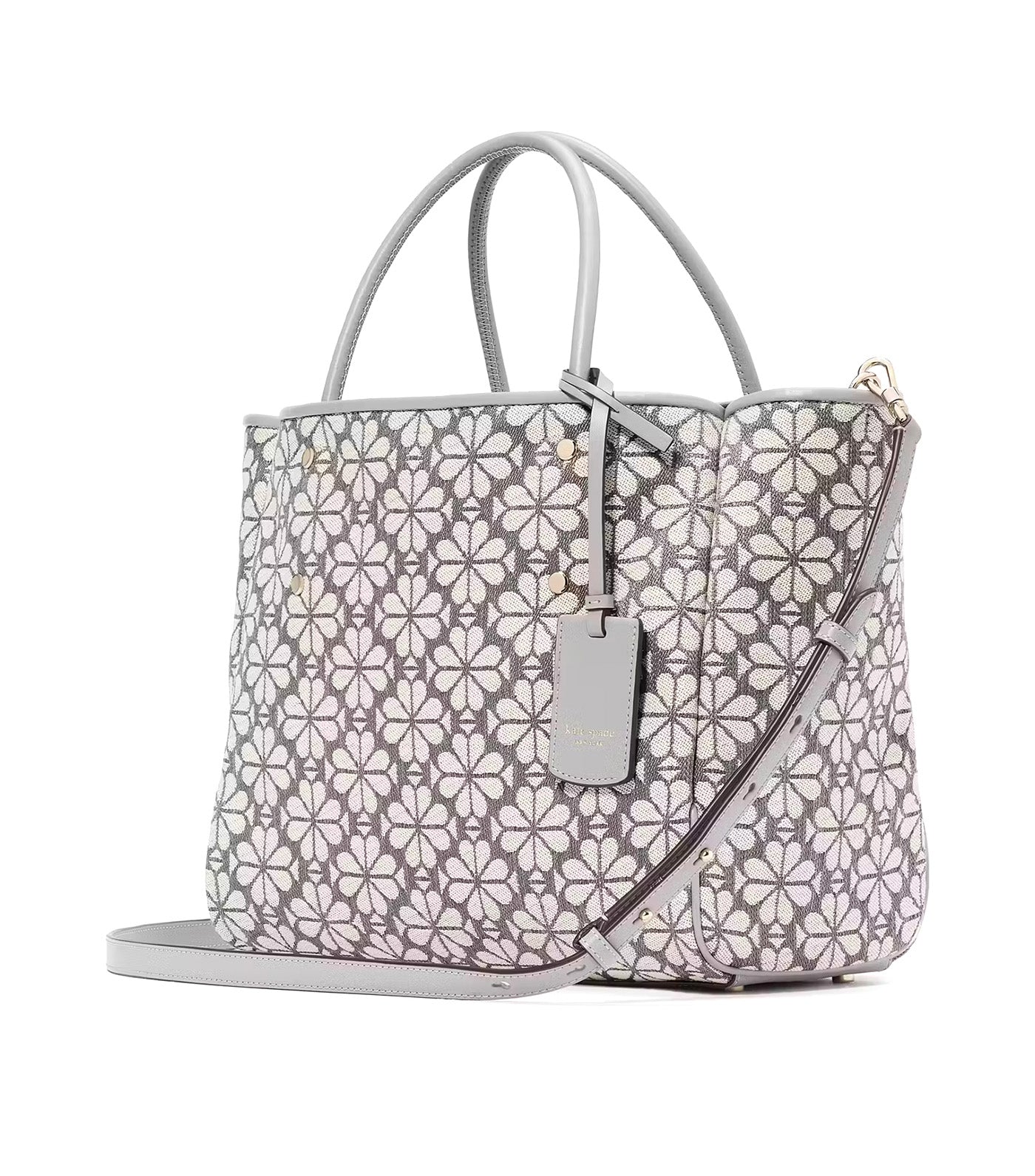 Kate Spade New York Spade Flower Jacquard Medium Everything Tote Gray Multi