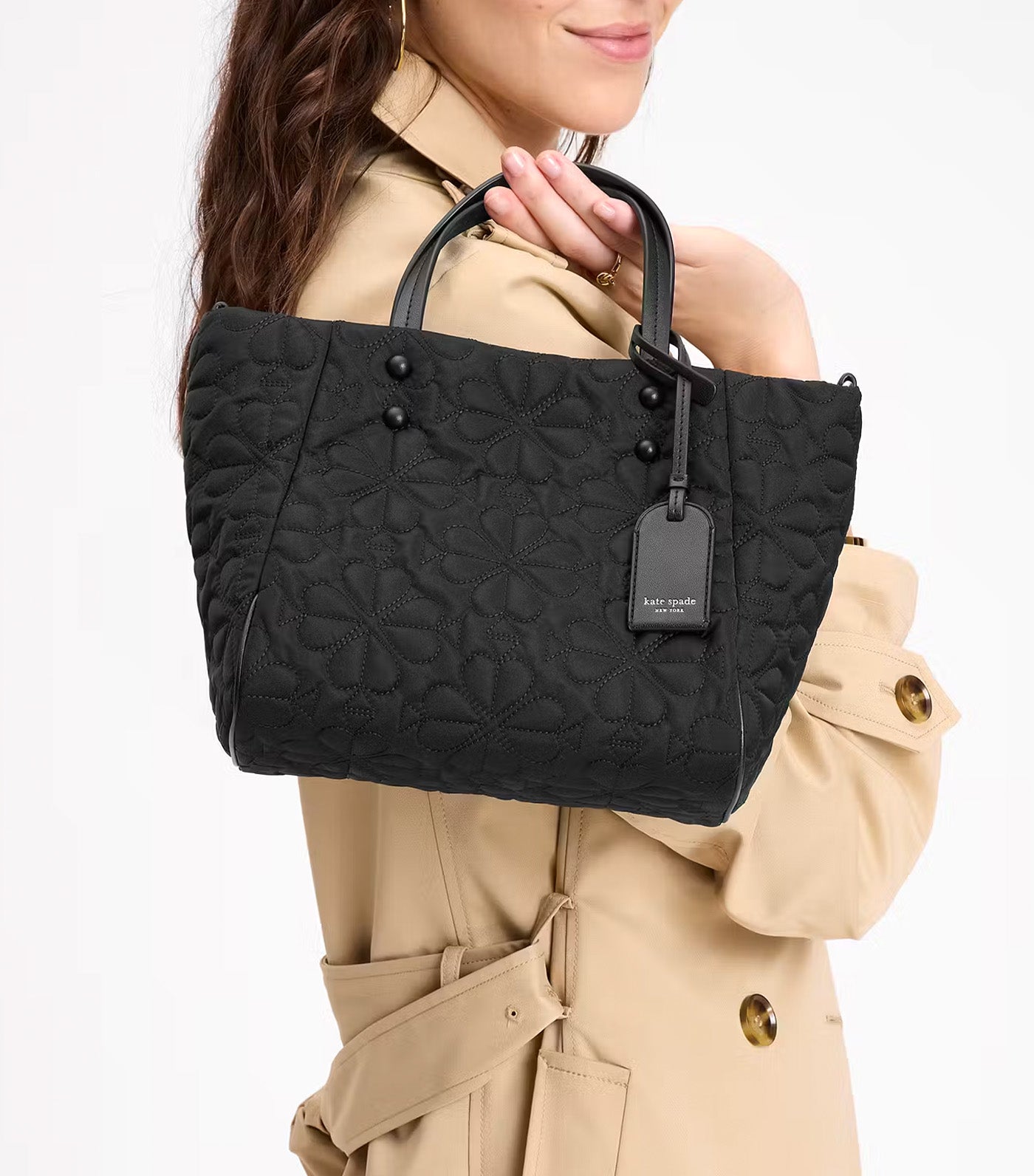 Tilly Quilted Small Tote Black