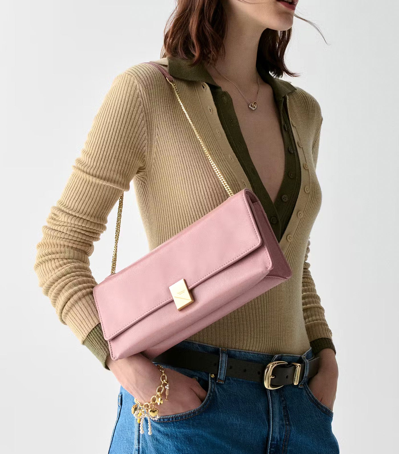 Deco Glazed Soft Shoulder Bag
