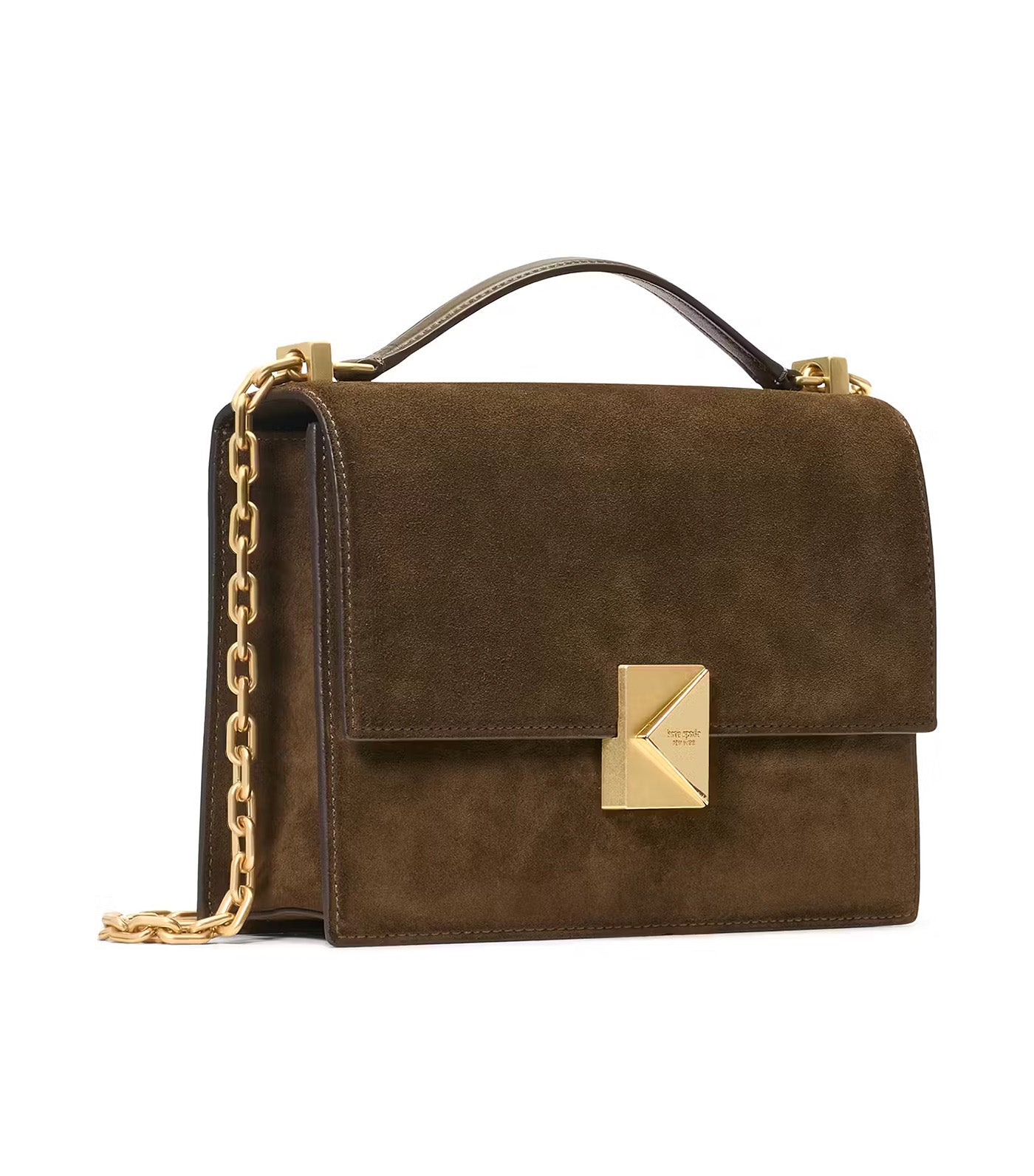 Deco Suede Chain Shoulder Bag Burnt Sage