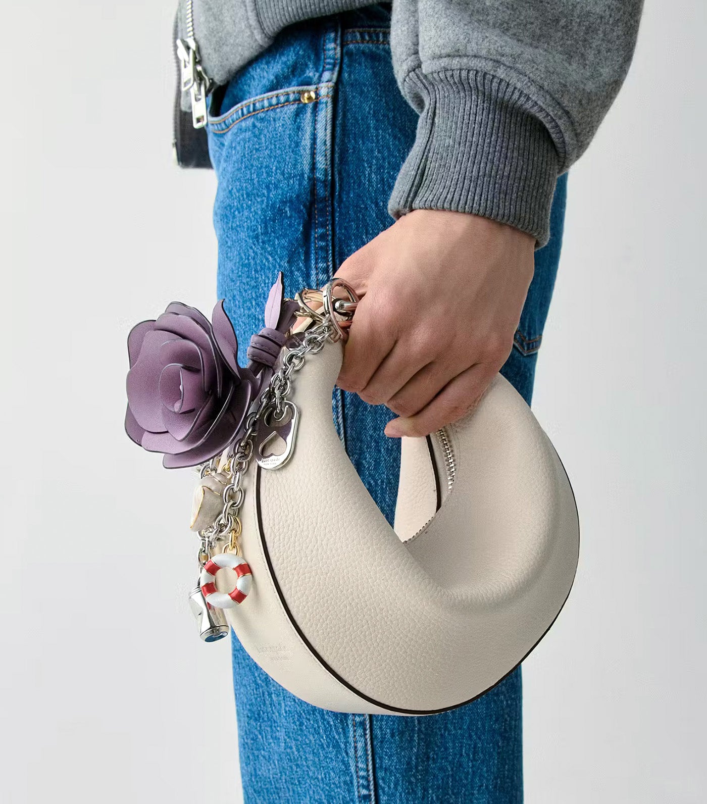 Charmed Rose Bag Charm Market Purple