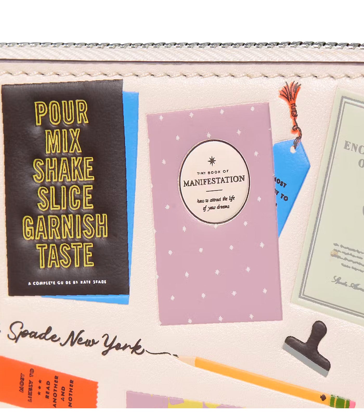 Page Turner Small Bifold Wallet Cream Multi