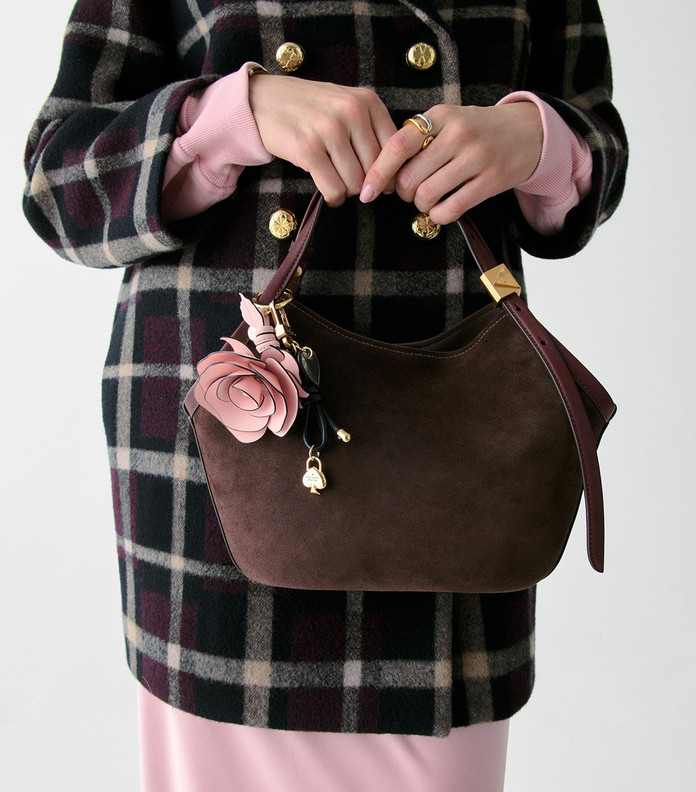 Charmed Rose Bag Charm Peony Blossom