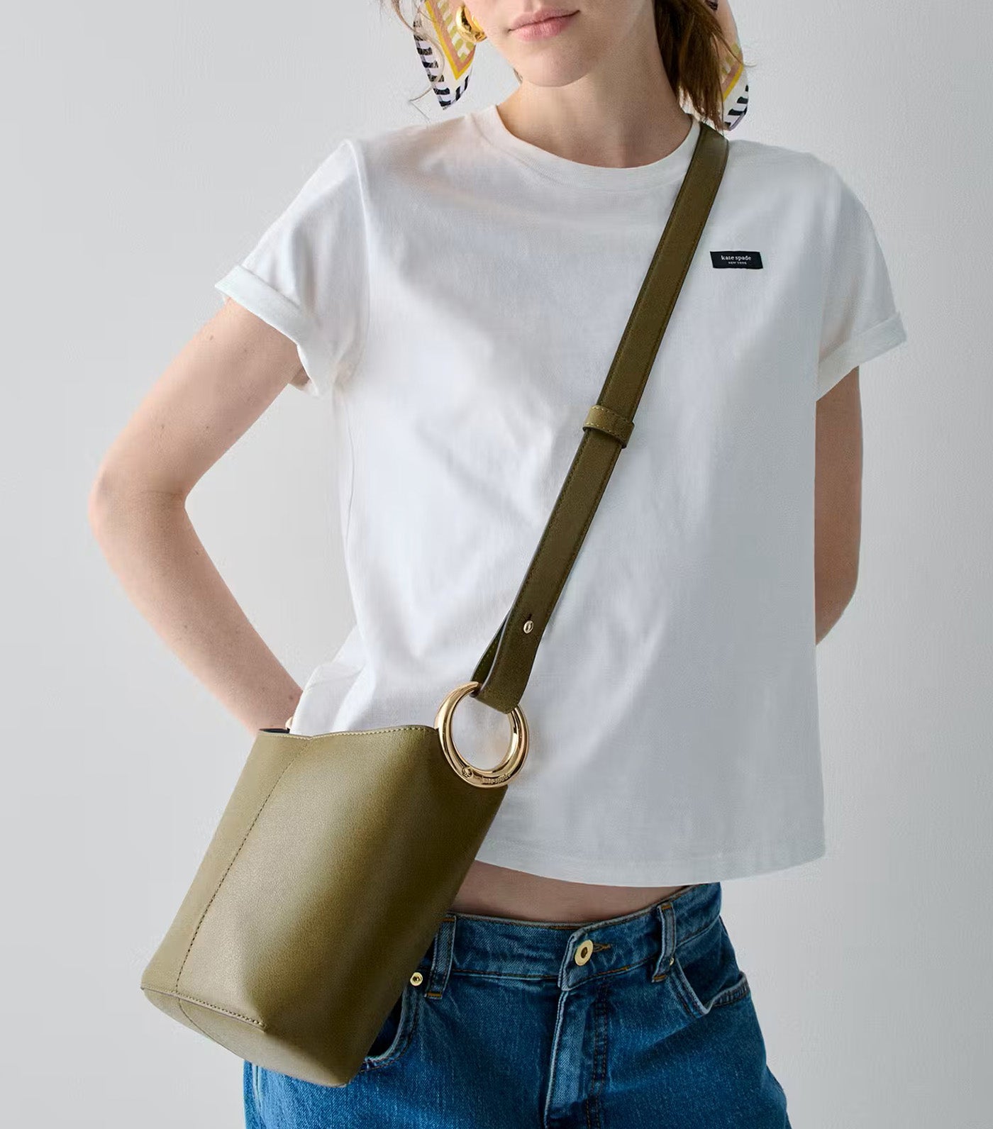 Halo Glazed Leather Mini Bucket Bag