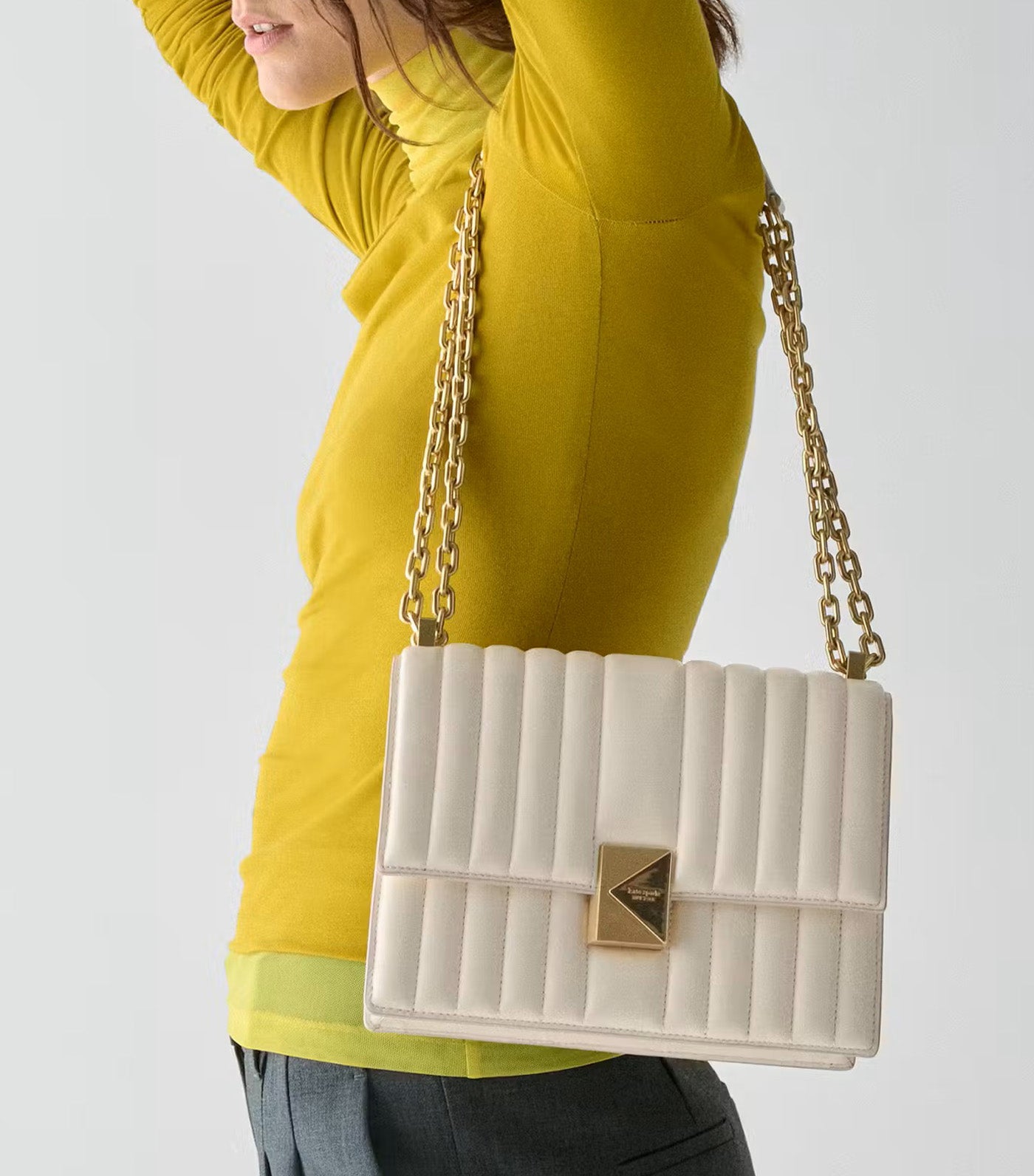 Deco Quilted Chain Shoulder Bag