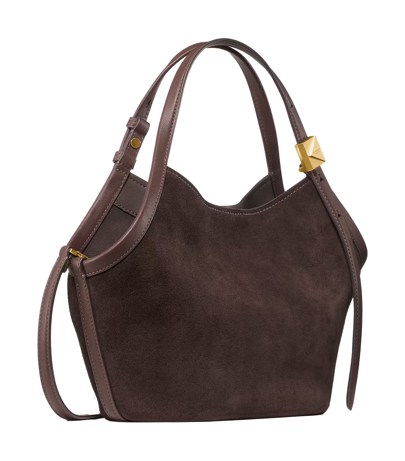 Deco Suede Small Tulip Tote Bag Hot Fudge