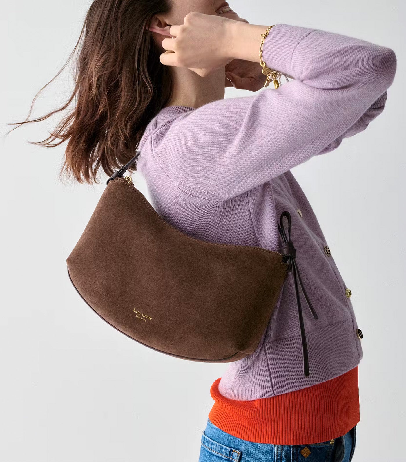 Loop Suede Shoulder Bag