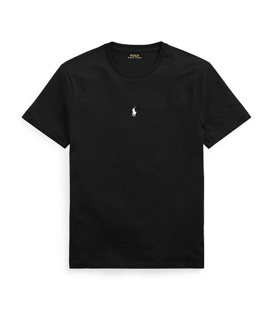 Men's Custom Slim Fit Jersey T-Shirt Polo Black