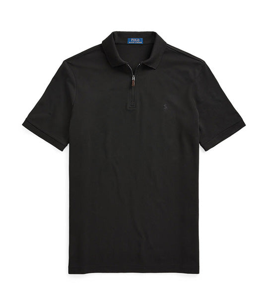 Men's Custom Slim Fit Stretch Mesh Polo Shirt Polo Black