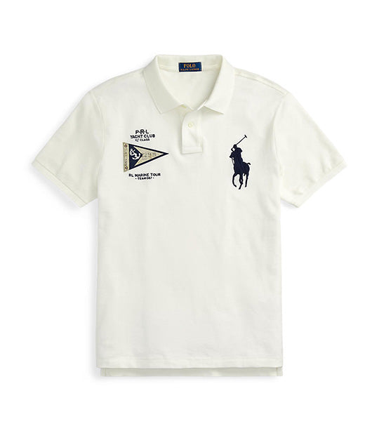 Men's Custom Slim Fit Big Pony Mesh Polo Shirt Nevis