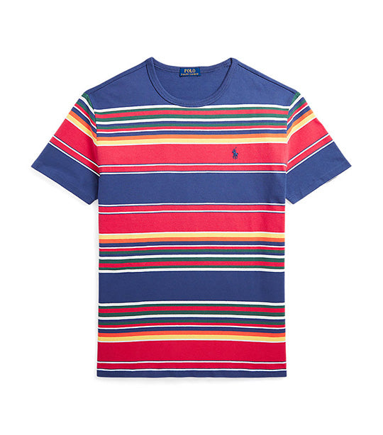 Men's Classic Fit Striped Jersey T-Shirt Light Navy Multi