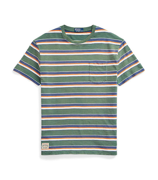 Men's Classic Fit Striped Jersey T-Shirt Washed Forest Multi