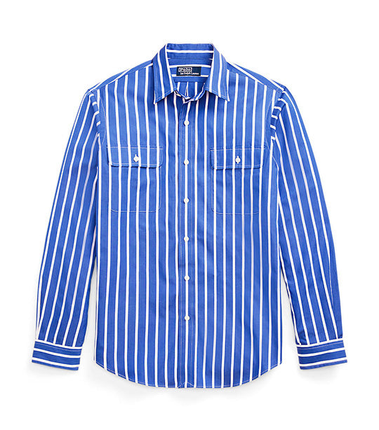 Men's Classic Fit Striped Poplin Workshirt Blue/White