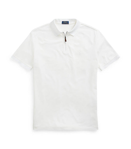 Men's Custom Slim Fit Stretch Mesh Polo Shirt White