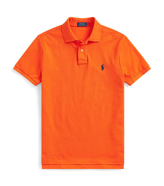Men's Custom Slim Fit Mesh Polo Shirt Sailing Orange