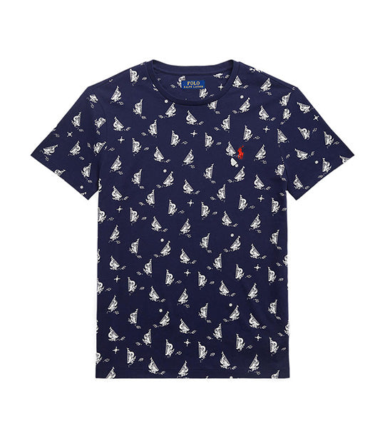 Men's Custom Slim Fit Sailboats Crewneck T-Shirt Newport Navy