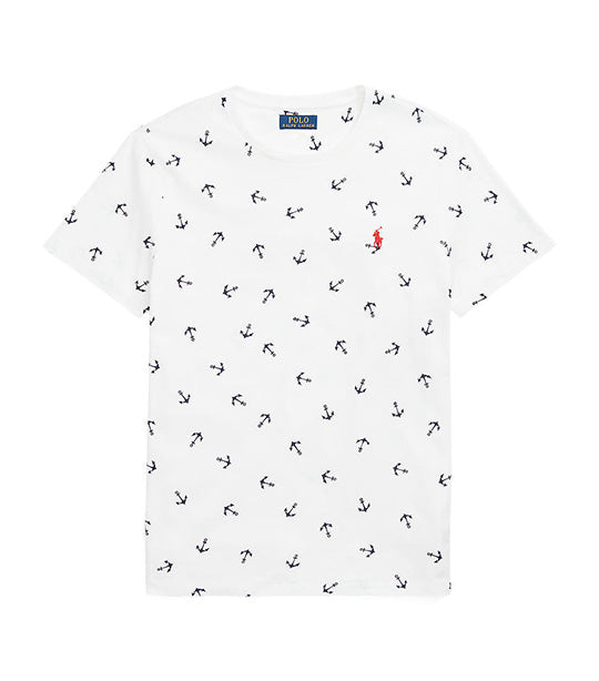 Men's Custom Slim Fit Sailboats Crewneck T-Shirt Nautical Anchors White