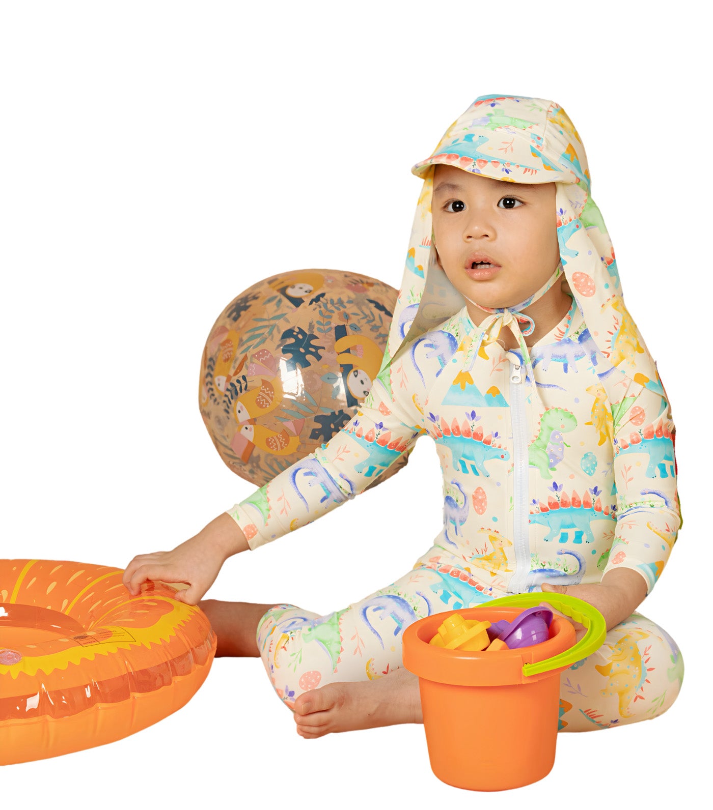 Melo Full-on Rashguard with Hat Dinosaur