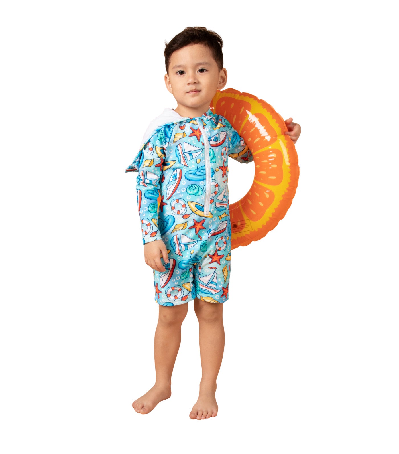 Sailor Hooded Longsleeves Rashguard Blue Starfish