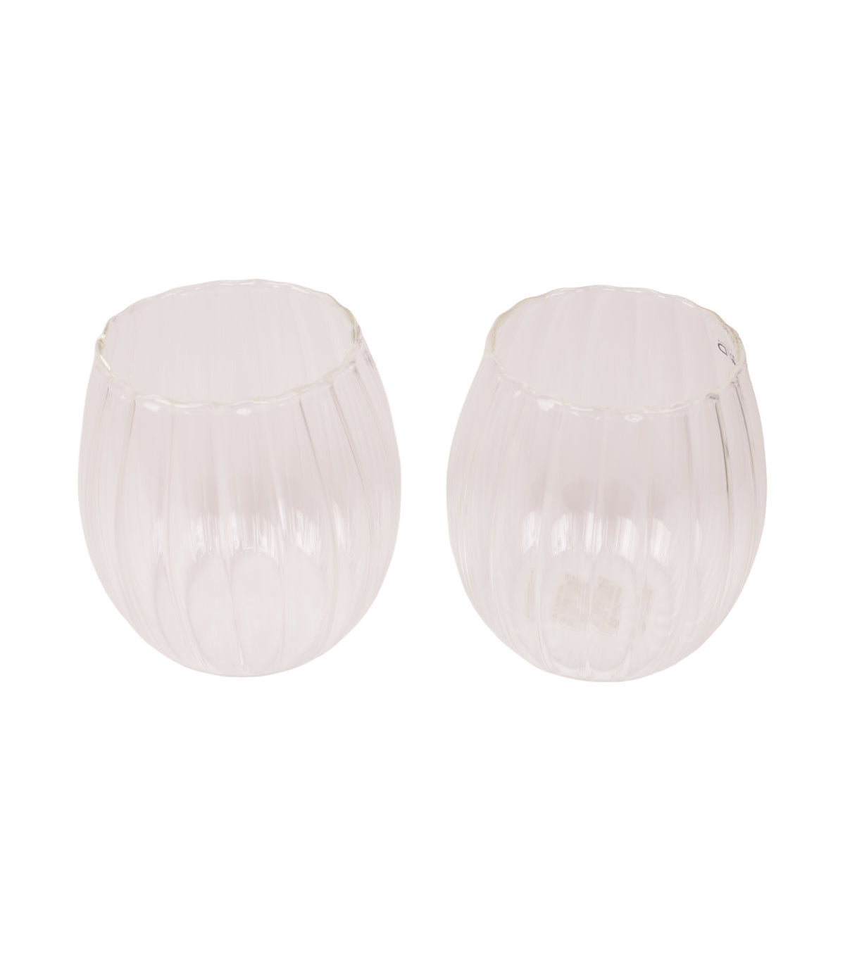 Monterey Pleated Effect Design Glasses, Set of 2, Transparent